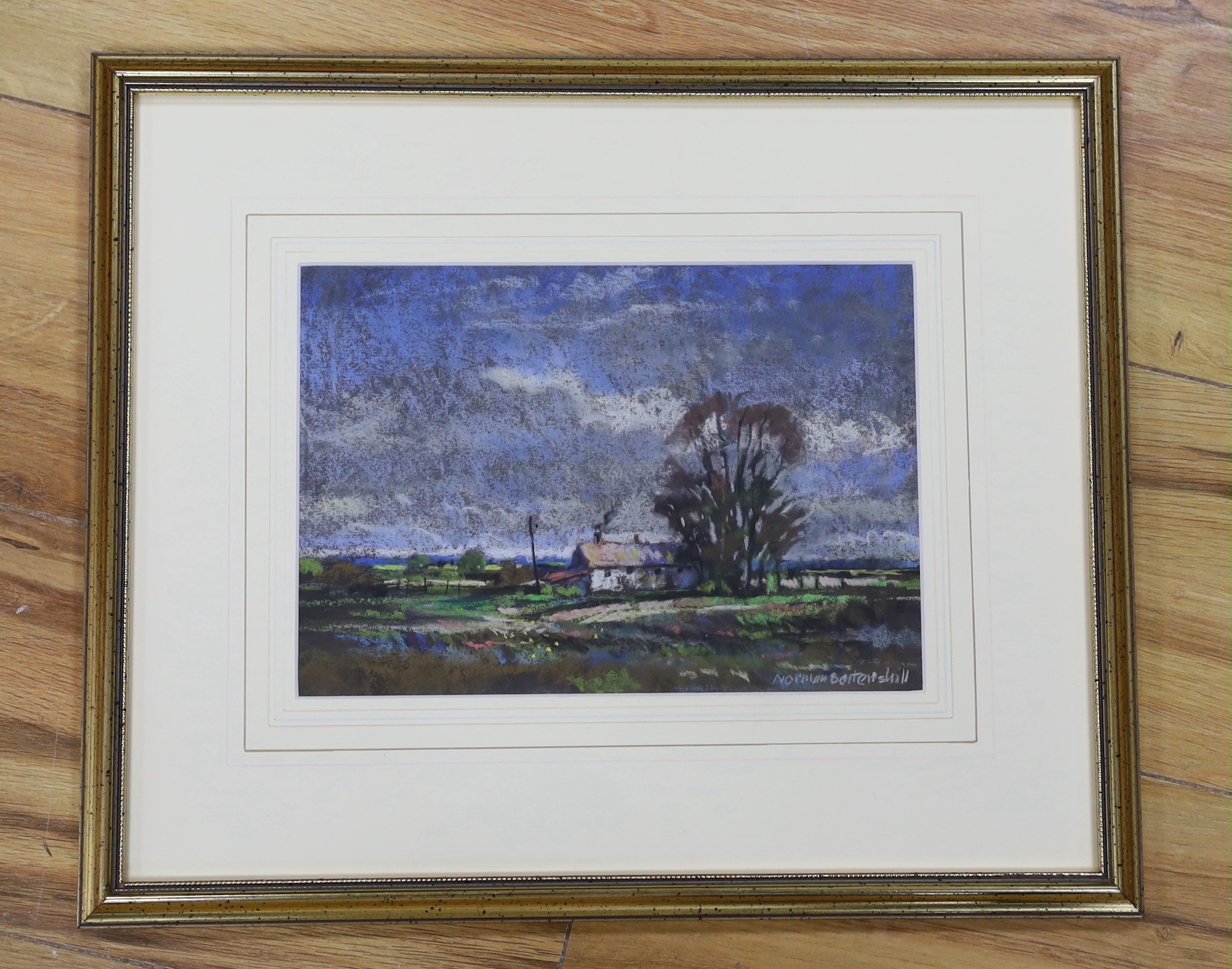 Norman Battershill (b.1922) pastel, 'Elm Tree Cottage', signed, 24 x 17cm